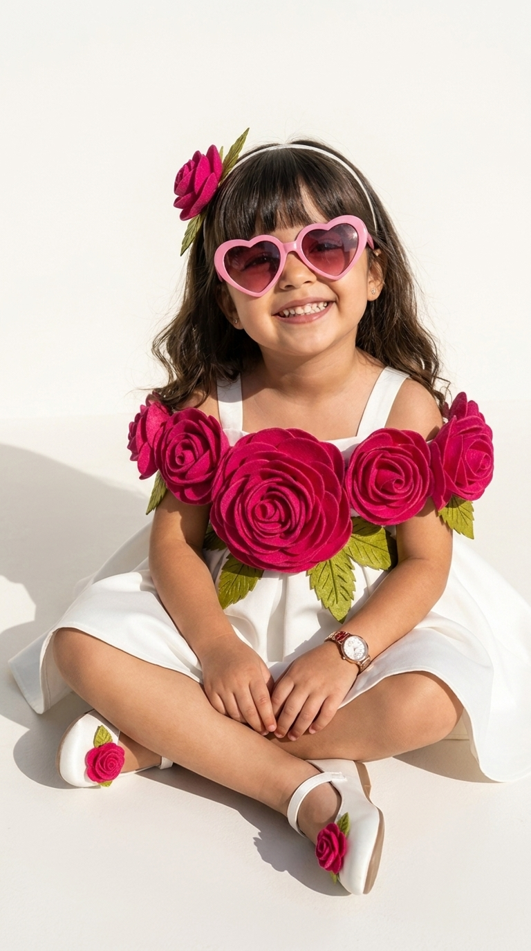 Ivory Bloom Rose Party Dress