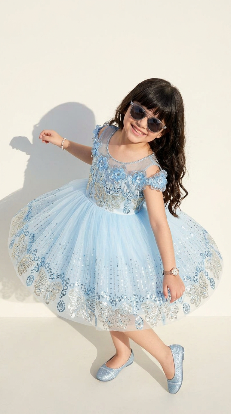 Sky Blossom Princess Party Gown