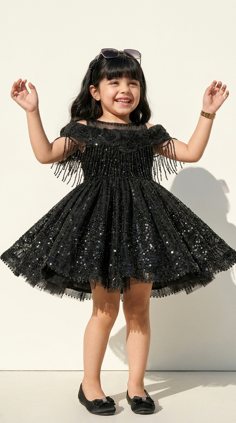 Midnight Glam Tassel Party Gown