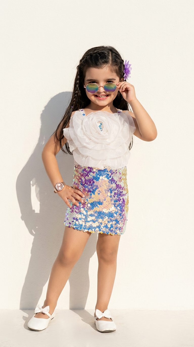 Iris Bloom Sequin Party Dress