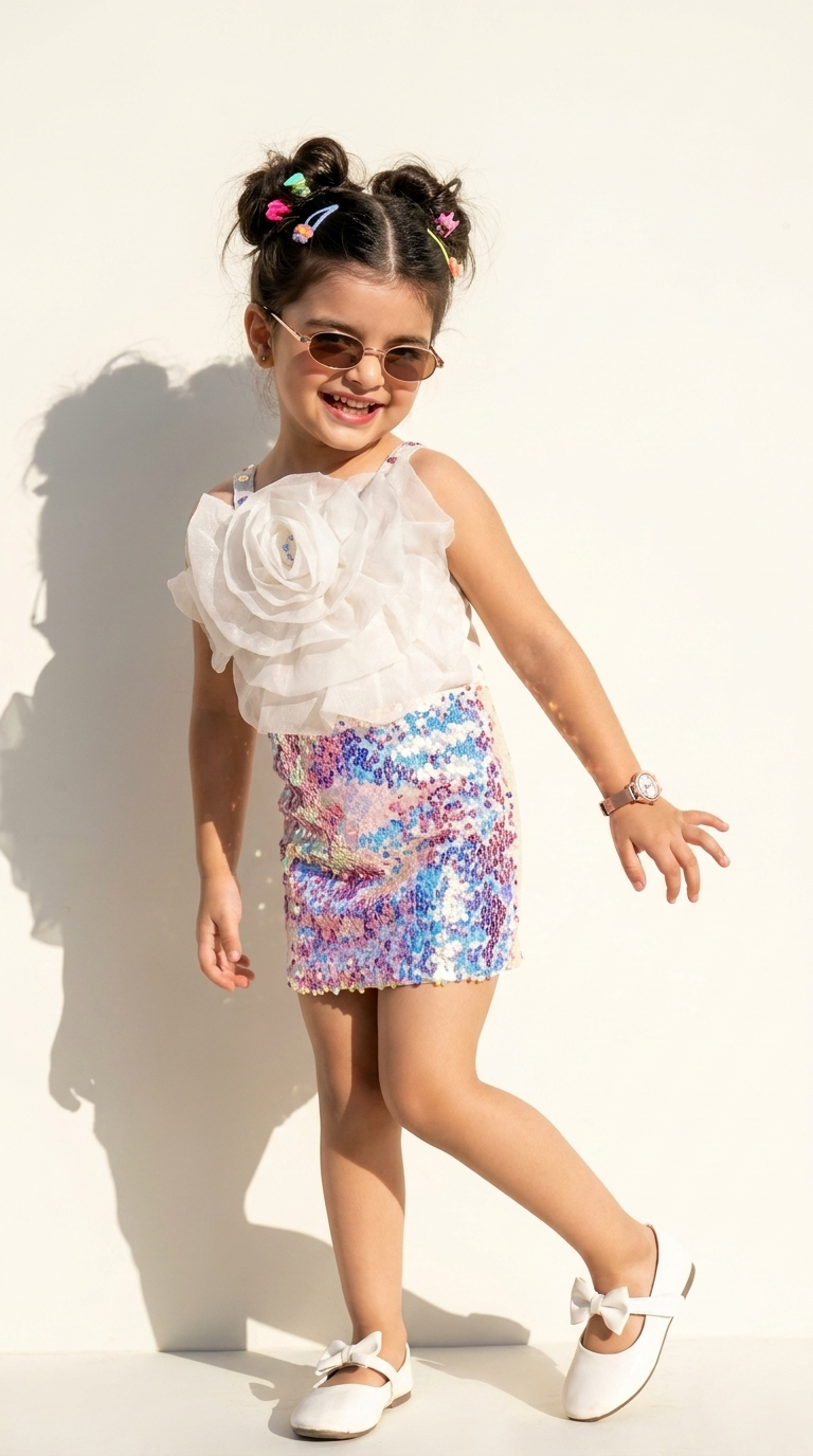 Iris Bloom Sequin Party Dress