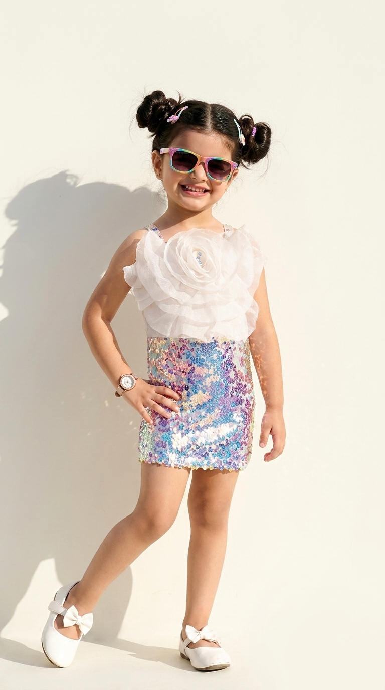 Iris Bloom Sequin Party Dress