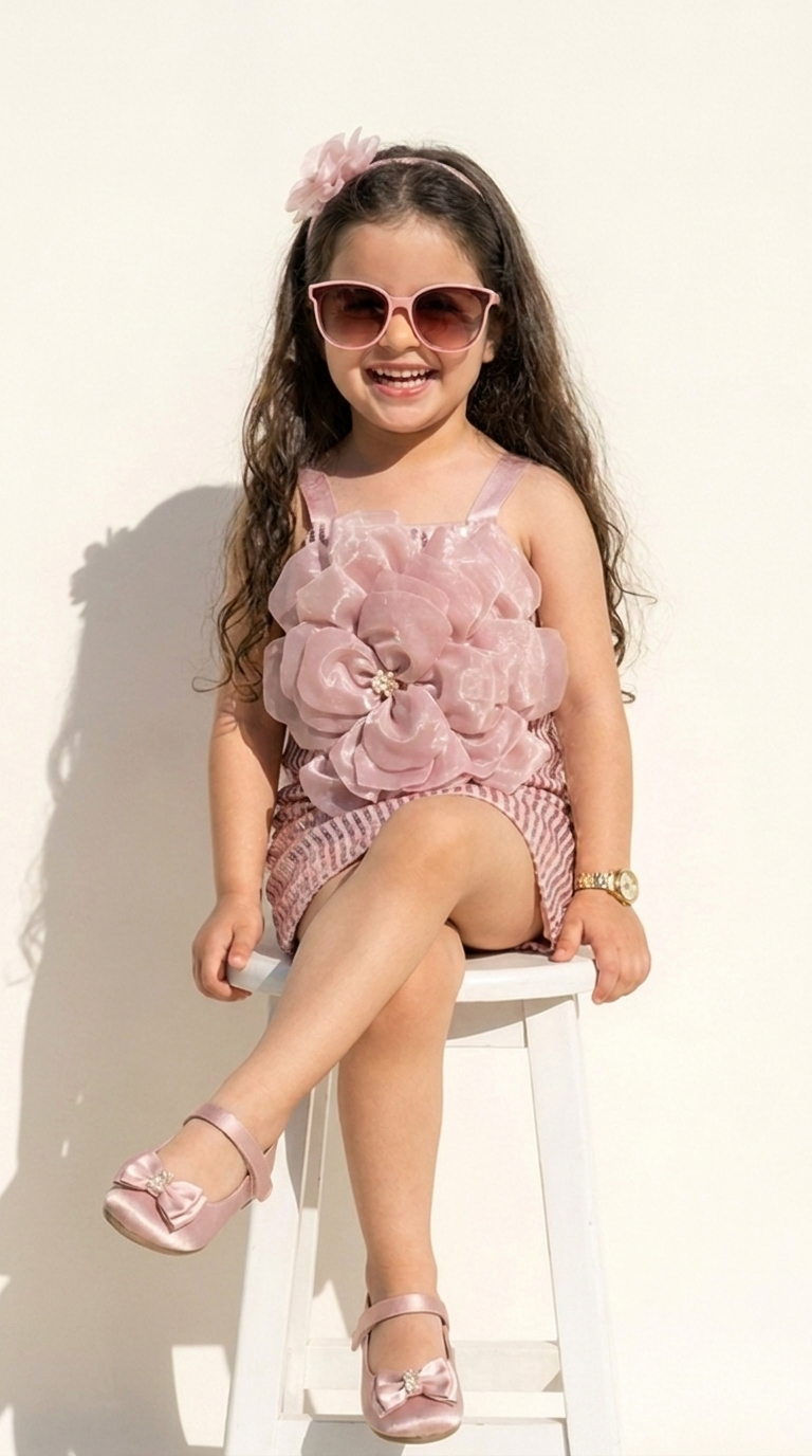 Blush Blossom Sequin Party Dress