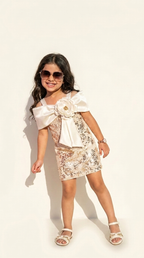 Champagne Bloom Sequin Party Dress