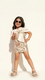 Champagne Bloom Sequin Party Dress