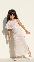 Pearl Prism Sequin One-Shoulder Gown