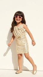 Golden Grace Sequin Party Dress