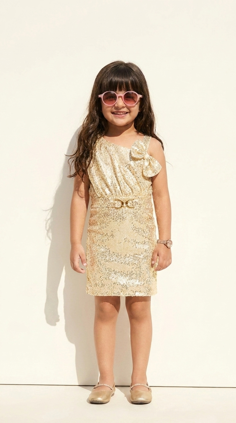 Golden Grace Sequin Party Dress