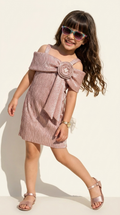 Blush Elegance Bow Party Dress