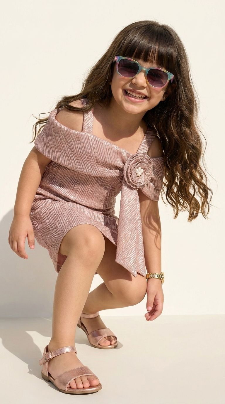 Blush Elegance Bow Party Dress
