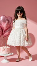 Ivory Petal Fringe Princess Dress
