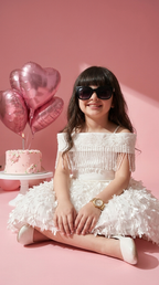 Ivory Petal Fringe Princess Dress