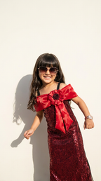 Ruby Royale Sequin Party Gown