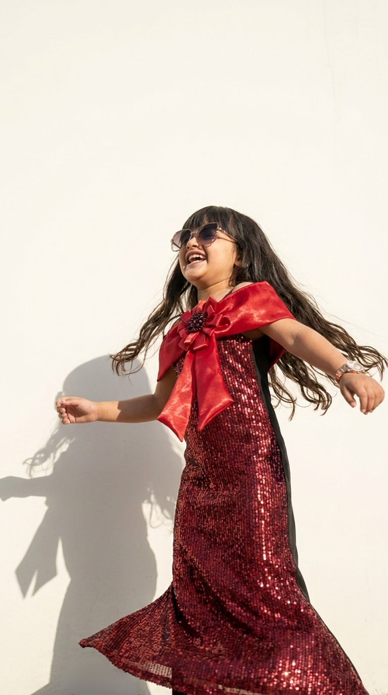 Ruby Royale Sequin Party Gown