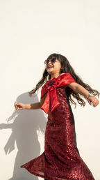 Ruby Royale Sequin Party Gown