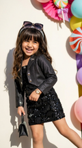 Midnight Sparkle Jacket Party Dress Set