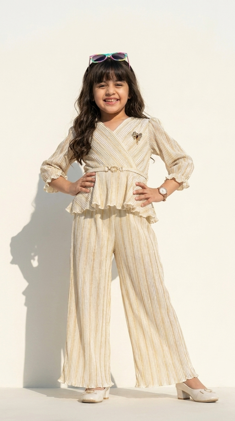 Ivory Grace Pleated Co-Ord Set