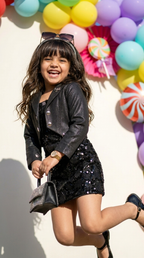 Midnight Sparkle Jacket Party Dress Set
