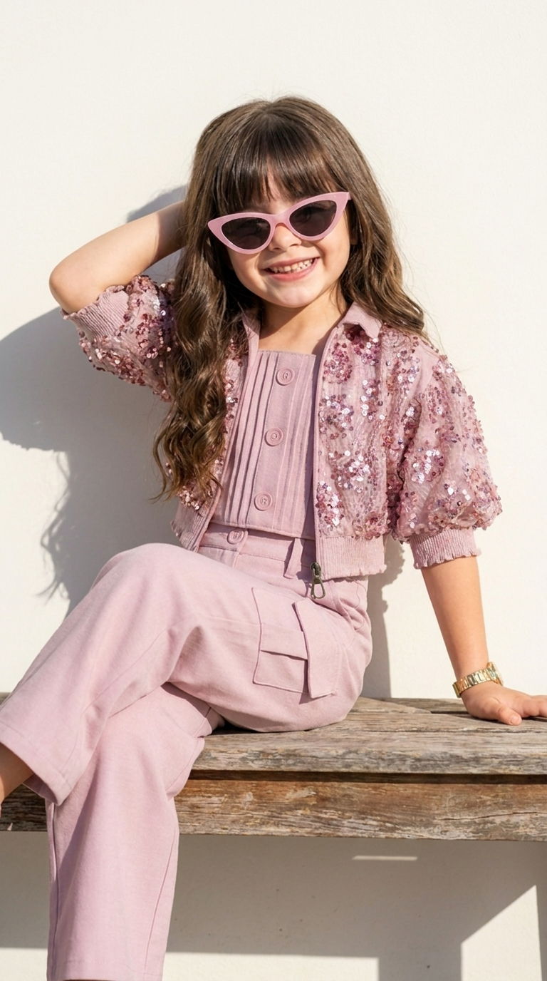 Blush Sparkle Cargo Co-Ord Set