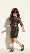 Midnight Sparkle Geometric Party Dress