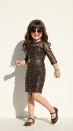 Midnight Sparkle Geometric Party Dress