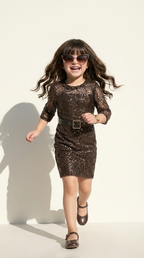 Midnight Sparkle Geometric Party Dress