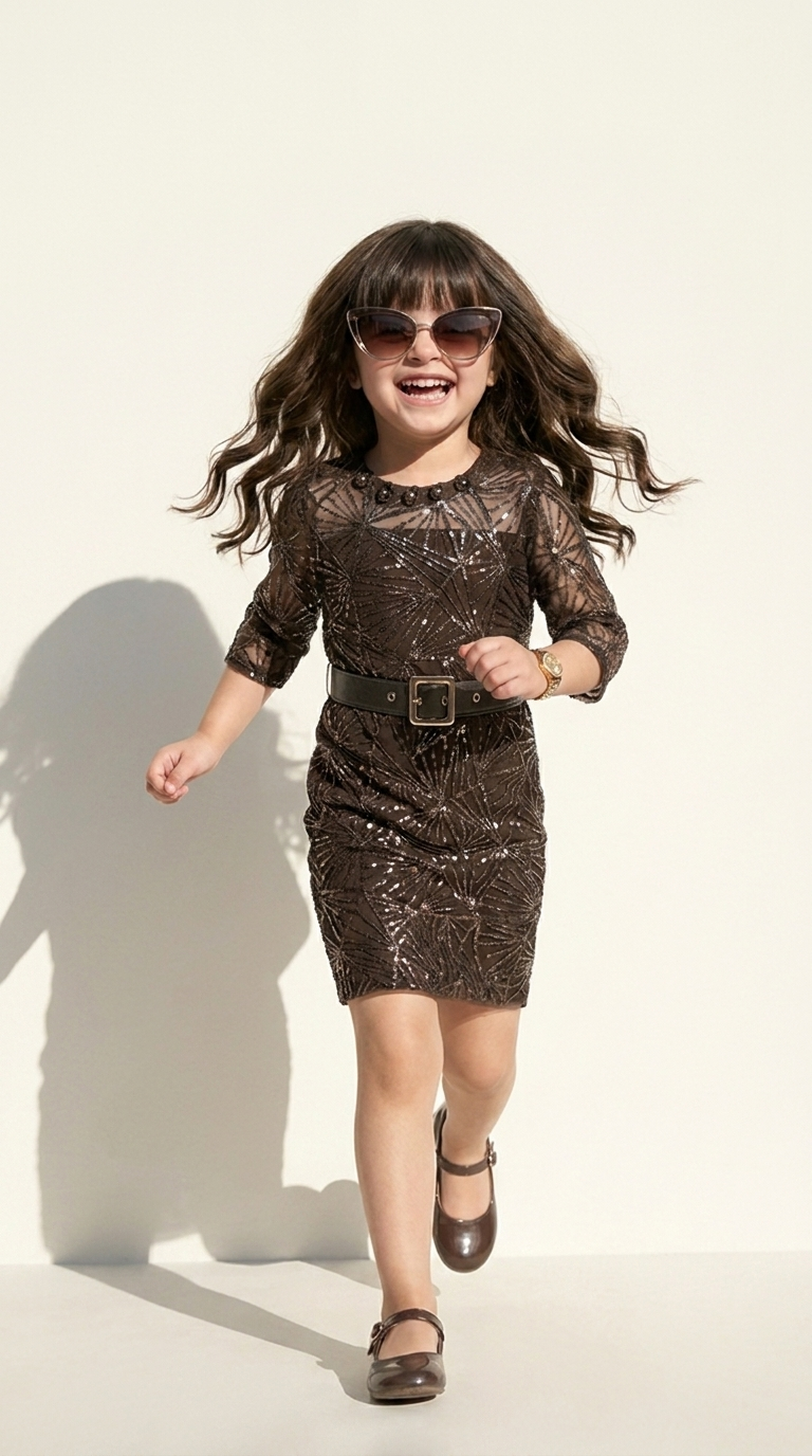 Midnight Sparkle Geometric Party Dress
