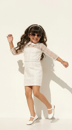 Pearl Elegance Lace Party Dress