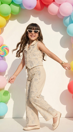 Champagne Royale Embroidered Co-Ord Set
