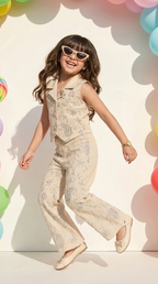 Champagne Royale Embroidered Co-Ord Set