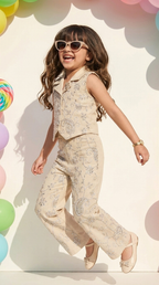 Champagne Royale Embroidered Co-Ord Set