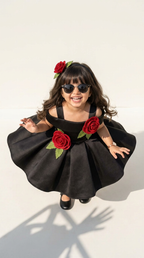 Midnight Rose Elegance Girls Party Dress