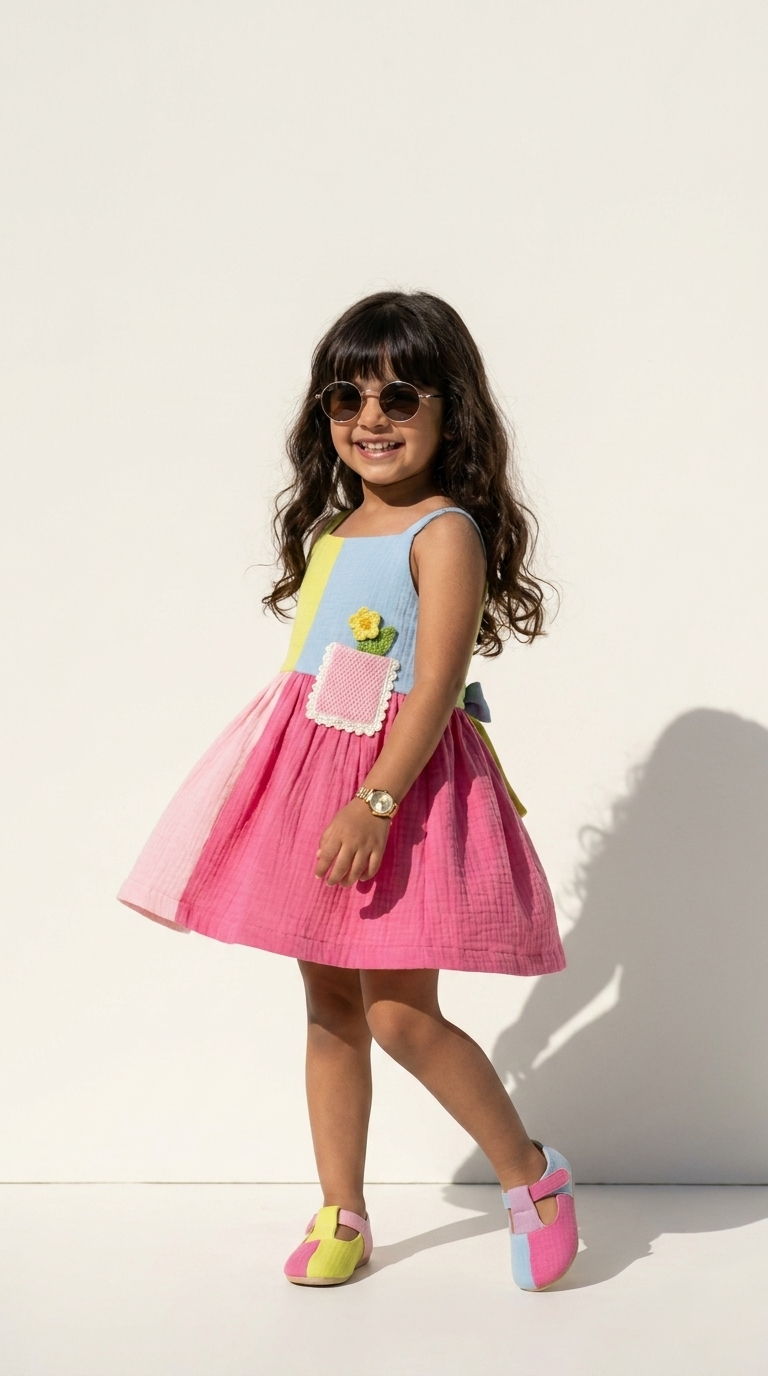 Rainbow Bloom Girls  Dress
