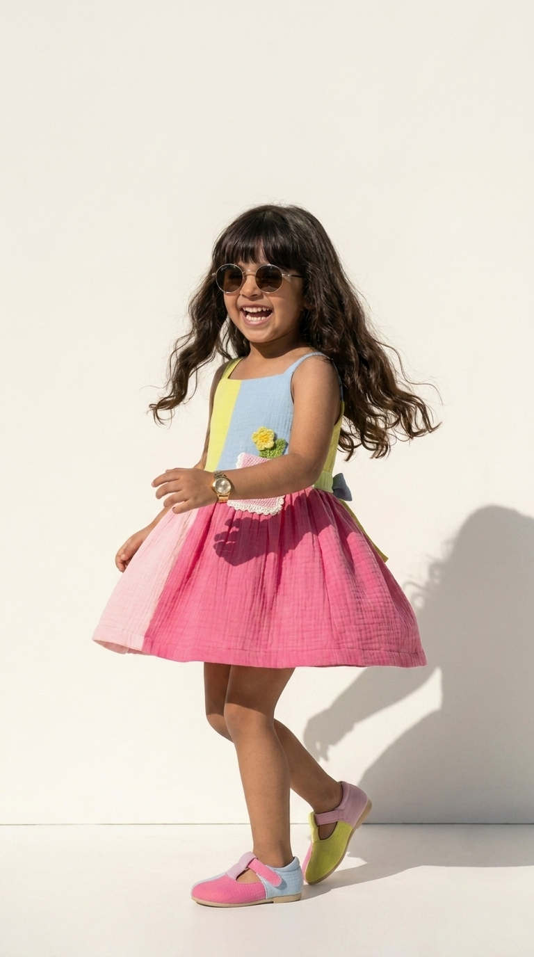 Rainbow Bloom Girls  Dress