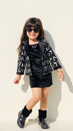 Midnight Monogram Blazer Skirt Set