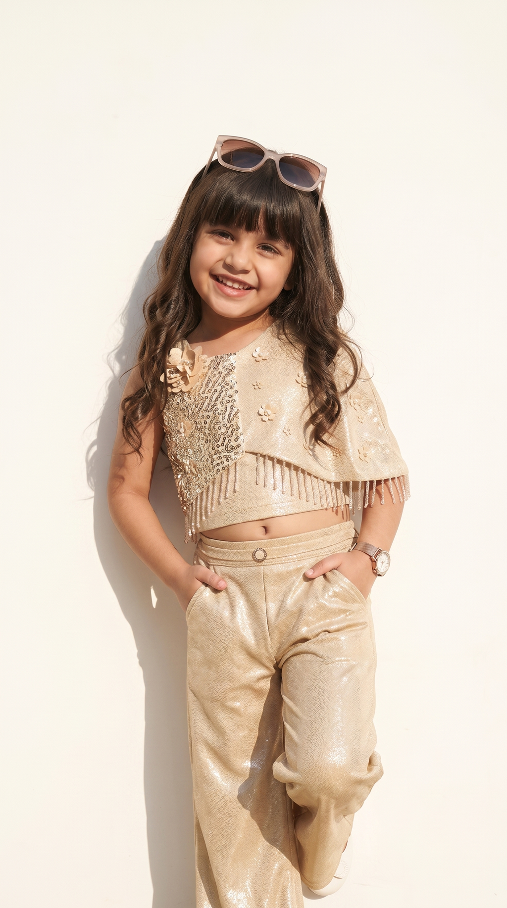 Champagne Glow Sequin Cape Co-Ord Set