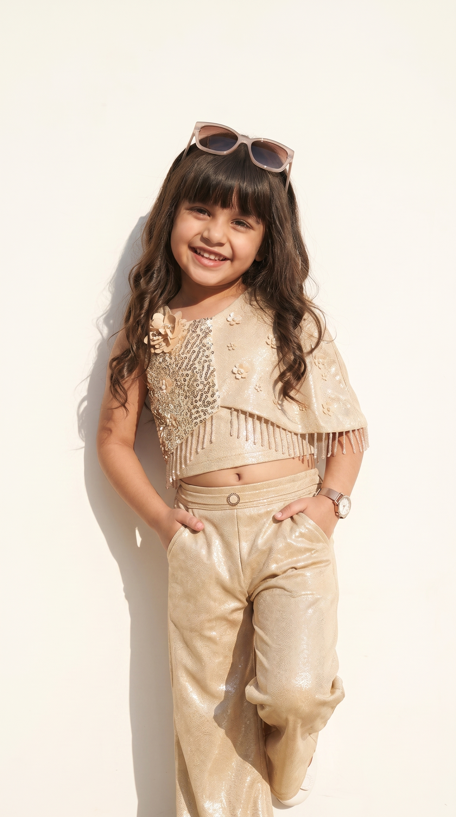 Champagne Glow Sequin Cape Co-Ord Set
