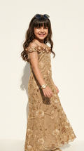 Golden Garden Floral Embroidered Gown