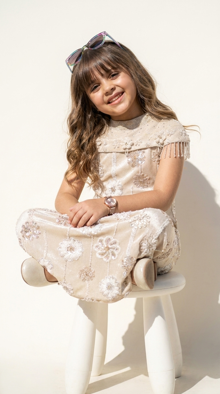Ivory Bloom Handwork Party Gown