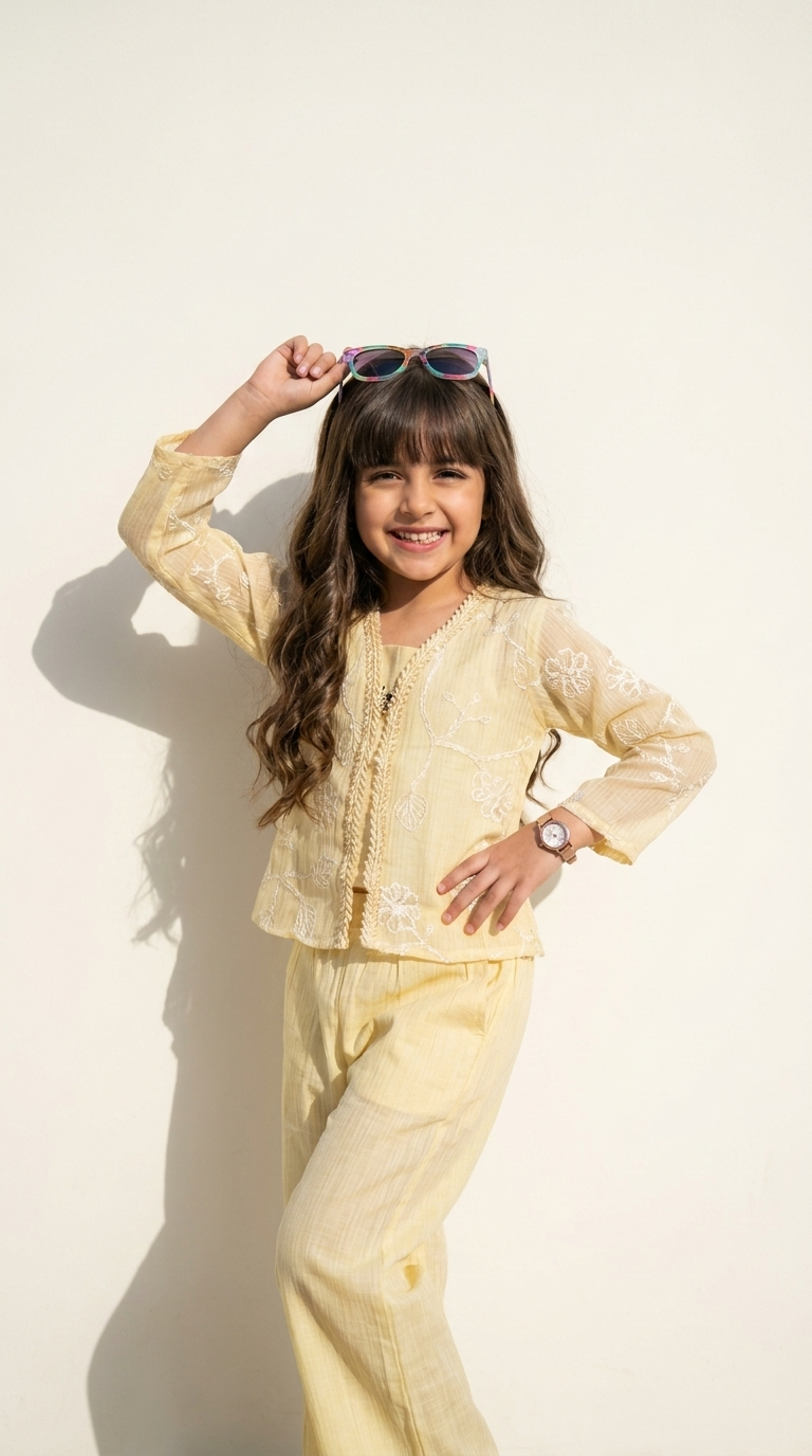 Ivory Bloom Embroidered Co-Ord Set