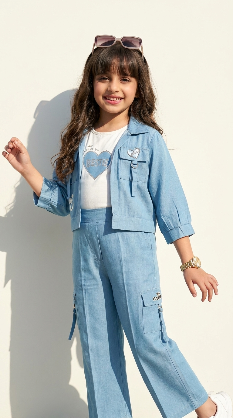 Sky Blue Bestie Cargo Co-Ord Set