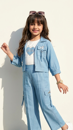 Sky Blue Bestie Cargo Co-Ord Set