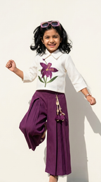 Purple Floral Embroidered Co-Ord Set