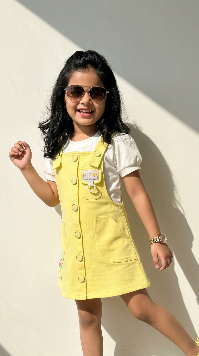 Sunshine Charm Pinafore Dress