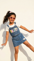 Rainbow Pop Denim Dungaree Set