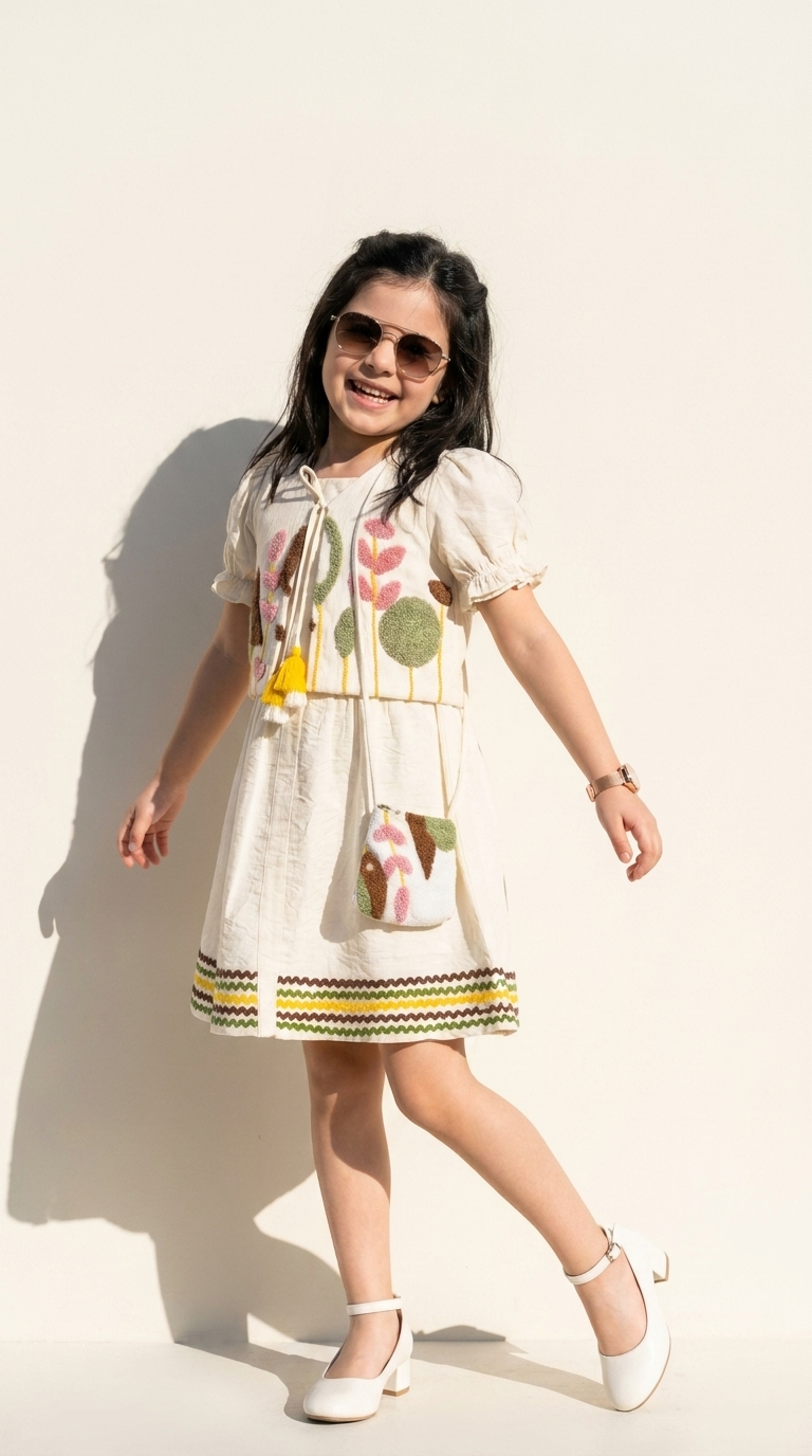 Meadow Bloom Embroidered Dress