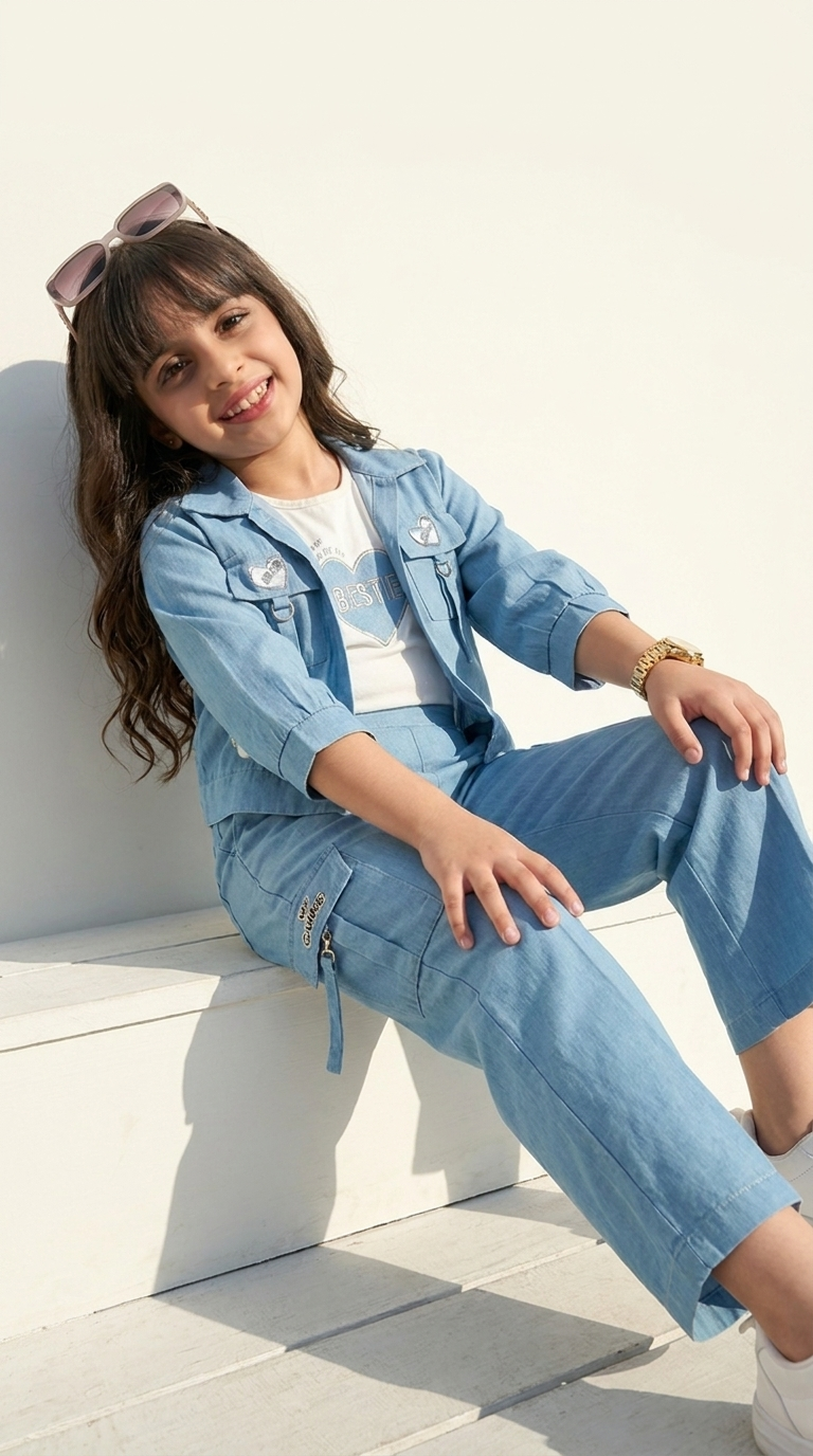 Sky Blue Bestie Cargo Co-Ord Set