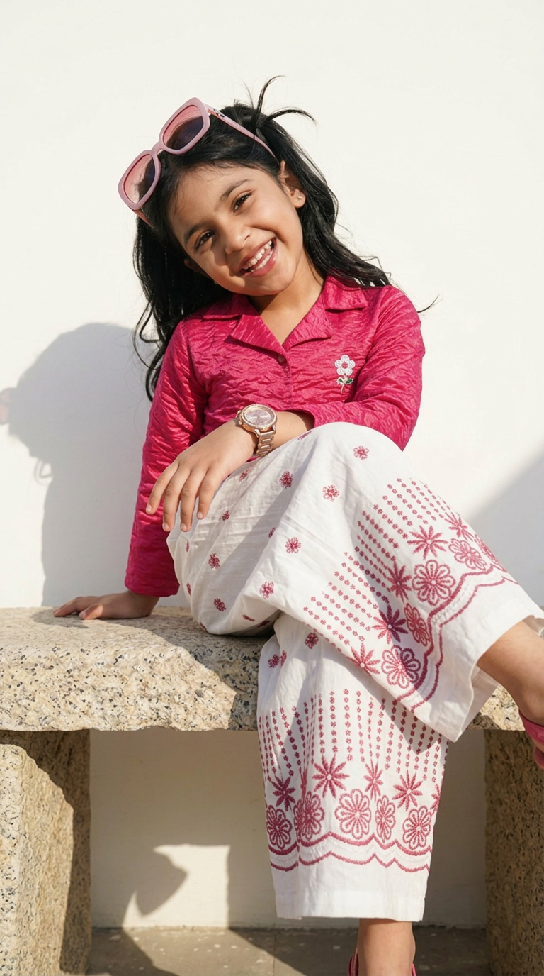 Ruby Bloom Embroidered Co-Ord Set