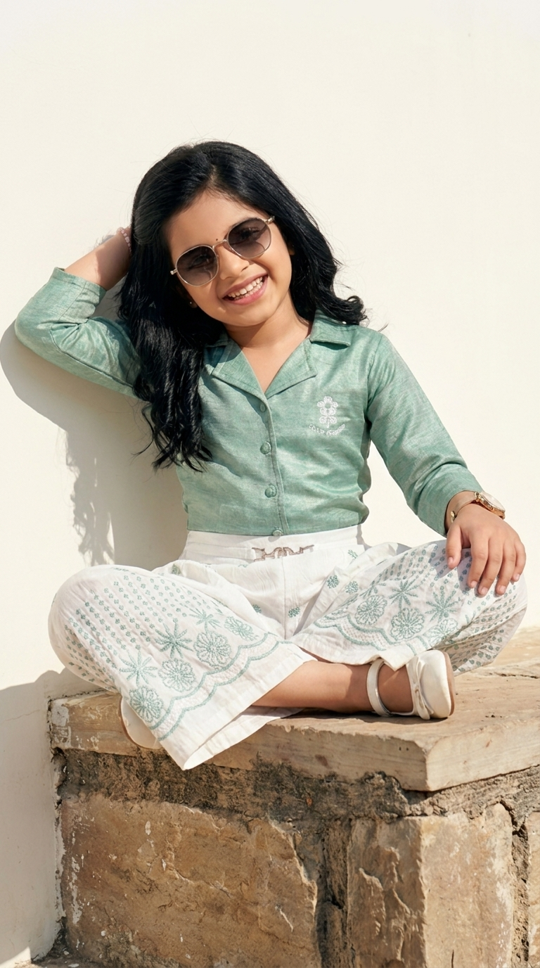 Mint Bloom Elegance Co-Ord Set