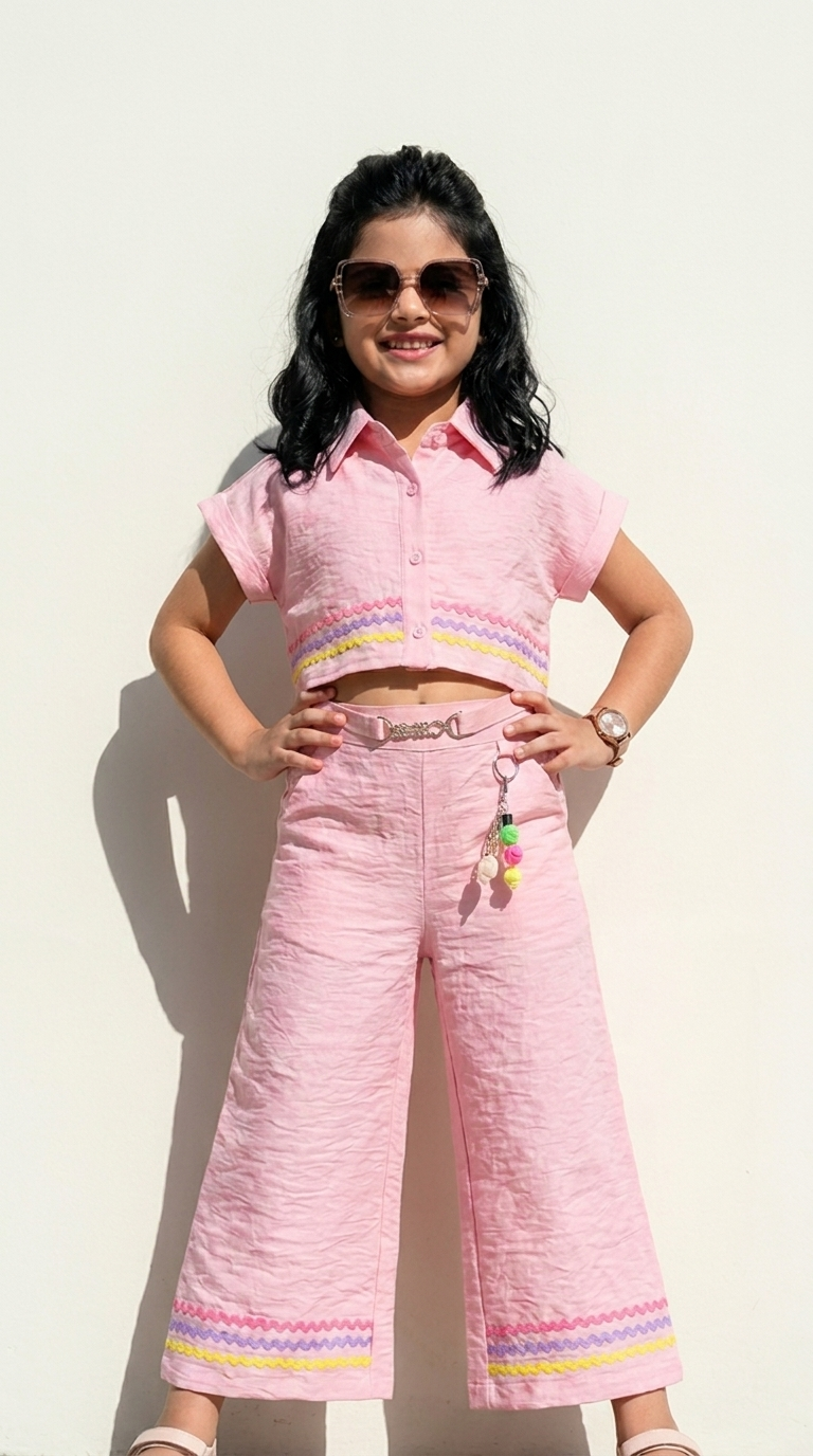Pink Rainbow Stitch Co-Ord Set